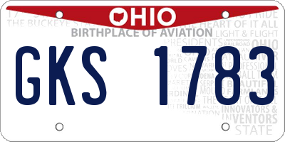 OH license plate GKS1783