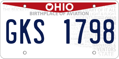 OH license plate GKS1798