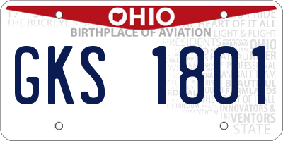 OH license plate GKS1801