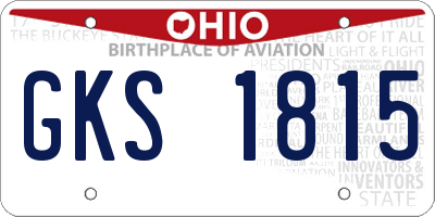 OH license plate GKS1815