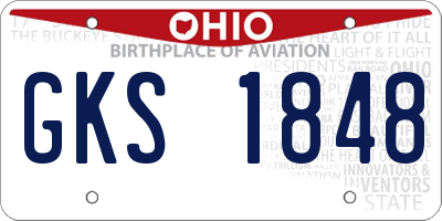 OH license plate GKS1848