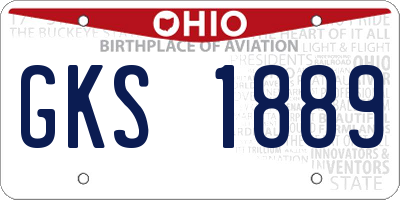 OH license plate GKS1889