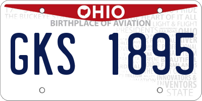 OH license plate GKS1895