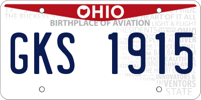 OH license plate GKS1915