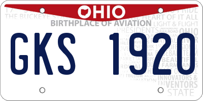 OH license plate GKS1920