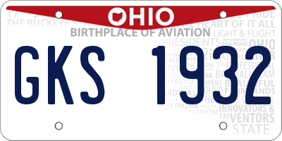 OH license plate GKS1932