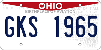 OH license plate GKS1965