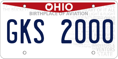OH license plate GKS2000