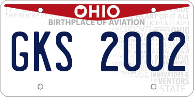 OH license plate GKS2002