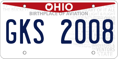 OH license plate GKS2008