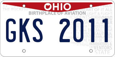 OH license plate GKS2011