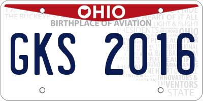 OH license plate GKS2016