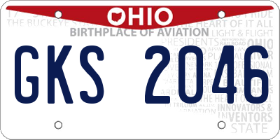 OH license plate GKS2046