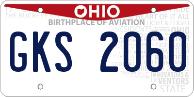 OH license plate GKS2060