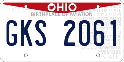 OH license plate GKS2061