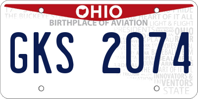 OH license plate GKS2074