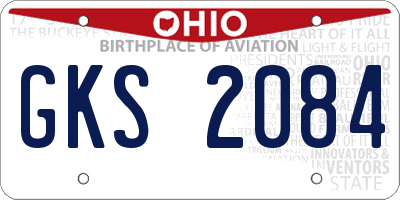 OH license plate GKS2084