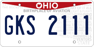 OH license plate GKS2111