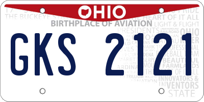 OH license plate GKS2121