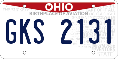 OH license plate GKS2131