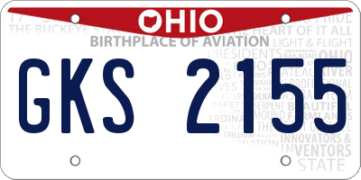 OH license plate GKS2155