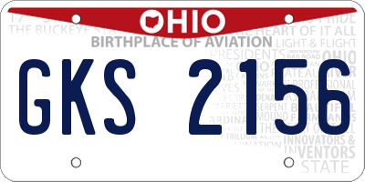 OH license plate GKS2156