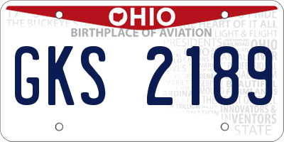 OH license plate GKS2189