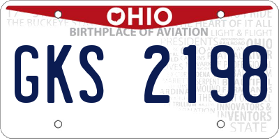 OH license plate GKS2198