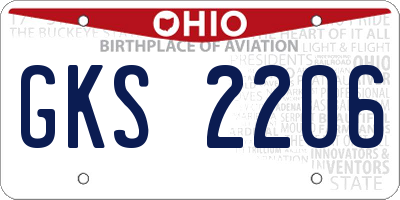 OH license plate GKS2206