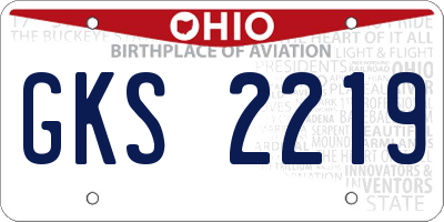 OH license plate GKS2219