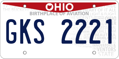 OH license plate GKS2221
