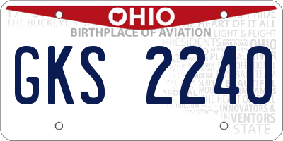 OH license plate GKS2240
