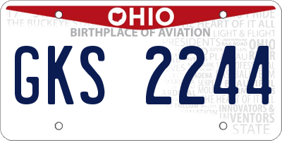 OH license plate GKS2244