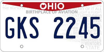 OH license plate GKS2245