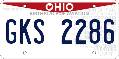 OH license plate GKS2286