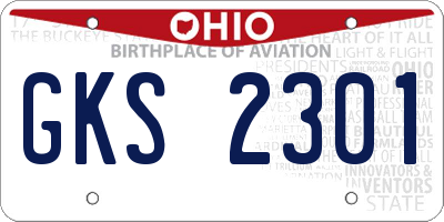 OH license plate GKS2301