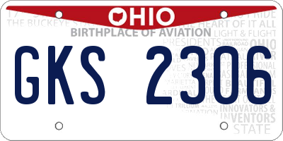 OH license plate GKS2306