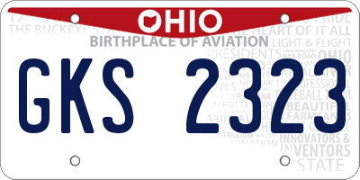 OH license plate GKS2323