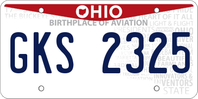 OH license plate GKS2325