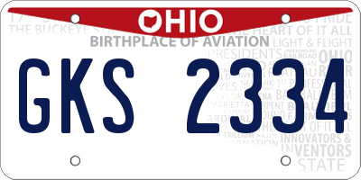 OH license plate GKS2334