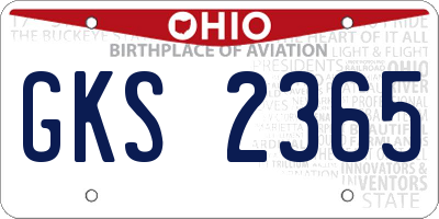 OH license plate GKS2365