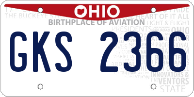 OH license plate GKS2366