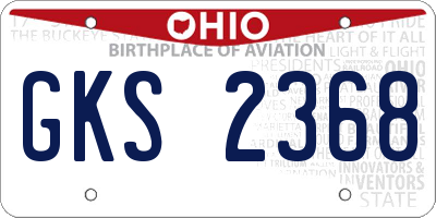 OH license plate GKS2368
