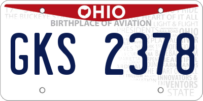 OH license plate GKS2378