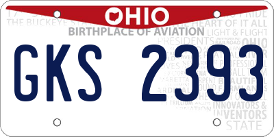OH license plate GKS2393