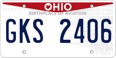 OH license plate GKS2406