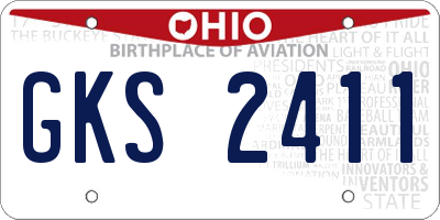 OH license plate GKS2411