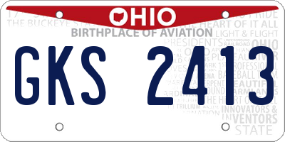 OH license plate GKS2413