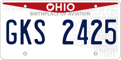 OH license plate GKS2425