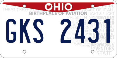 OH license plate GKS2431